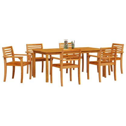 vidaXL Garden Dining Set 7 pcs Brown Solid Acacia Wood 3