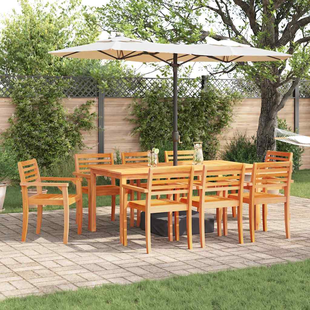 vidaXL Garden Dining Set 9 pcs Brown Solid Acacia Wood 1