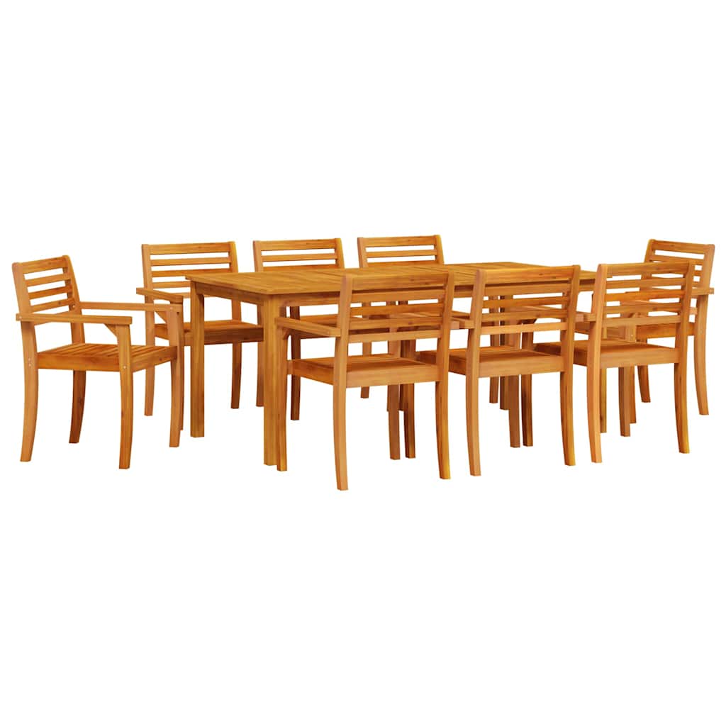 vidaXL Garden Dining Set 9 pcs Brown Solid Acacia Wood 2