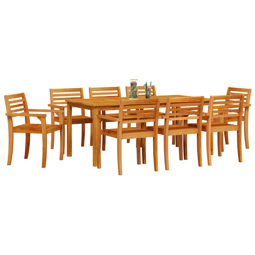 vidaXL Garden Dining Set 9 pcs Brown Solid Acacia Wood 3