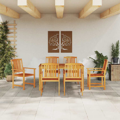 vidaXL Garden Dining Set 7 pcs Brown Solid Acacia Wood 4