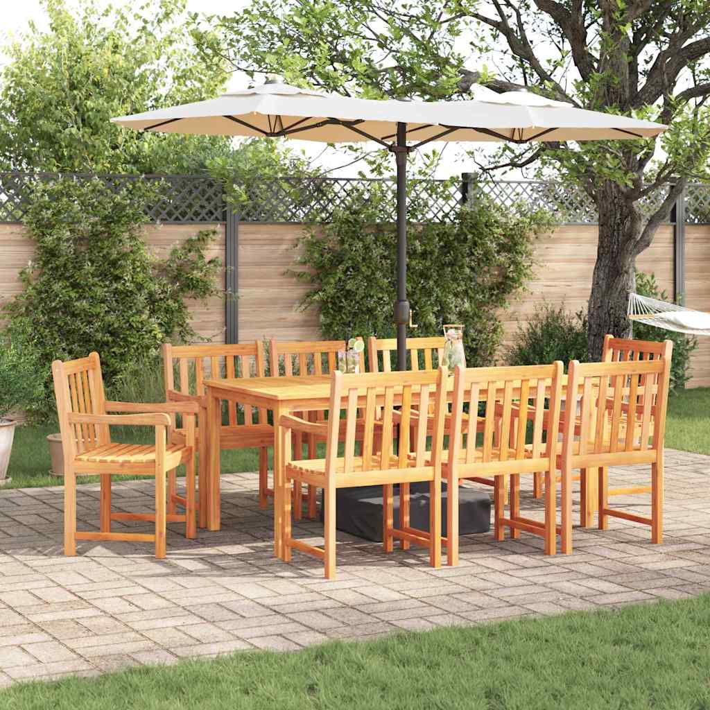 vidaXL Garden Dining Set 9 pcs Brown Solid Acacia Wood 1
