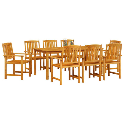 vidaXL Garden Dining Set 9 pcs Brown Solid Acacia Wood 3