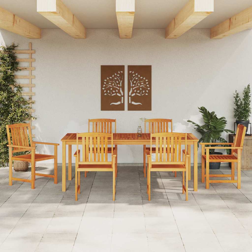 vidaXL Garden Dining Set 7 pcs Brown Solid Acacia Wood 4