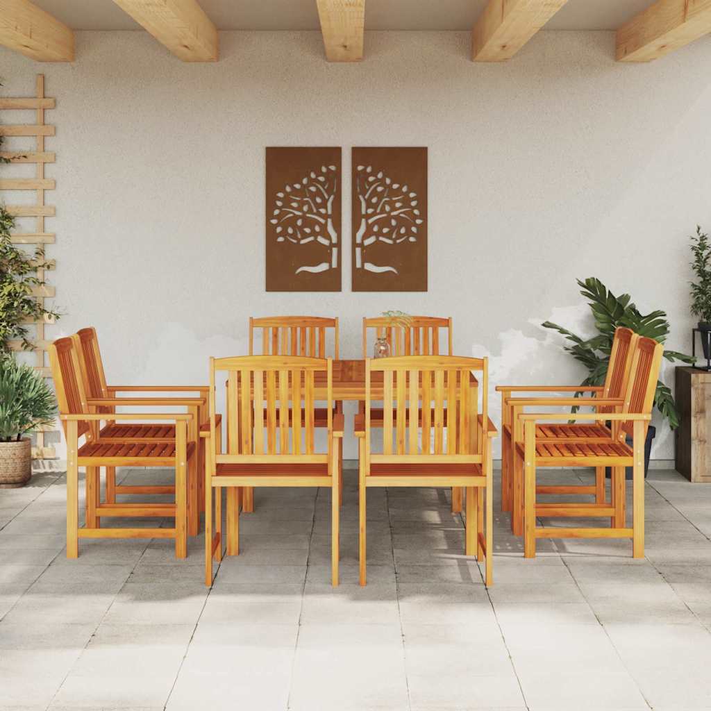 vidaXL Garden Dining Set 9 pcs Brown Solid Acacia Wood 4