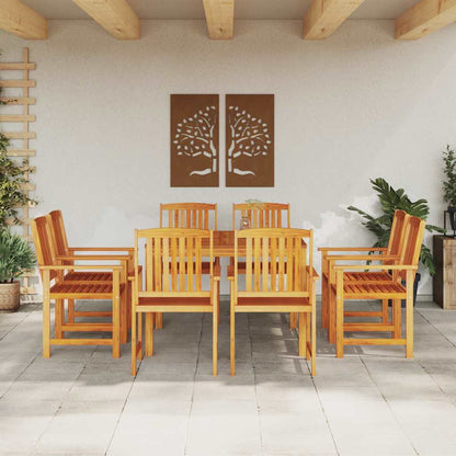 vidaXL Garden Dining Set 9 pcs Brown Solid Acacia Wood 4
