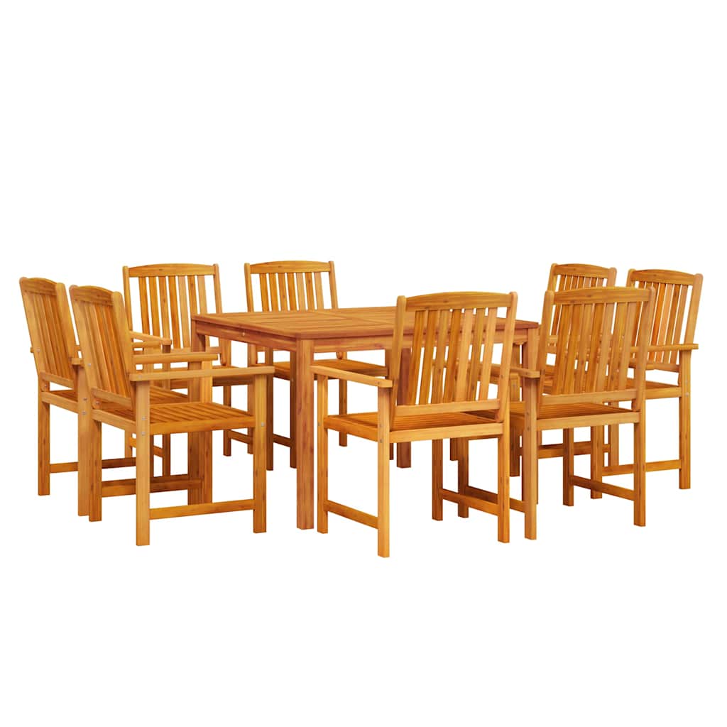 vidaXL Garden Dining Set 9 pcs Brown Solid Acacia Wood 2