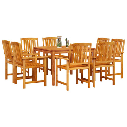 vidaXL Garden Dining Set 9 pcs Brown Solid Acacia Wood 3