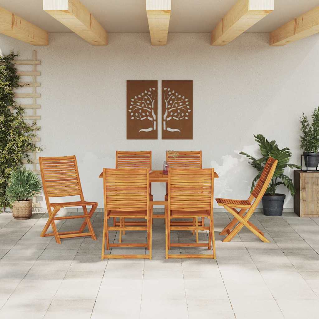 vidaXL Garden Dining Set 7 pcs Brown Solid Acacia Wood 4