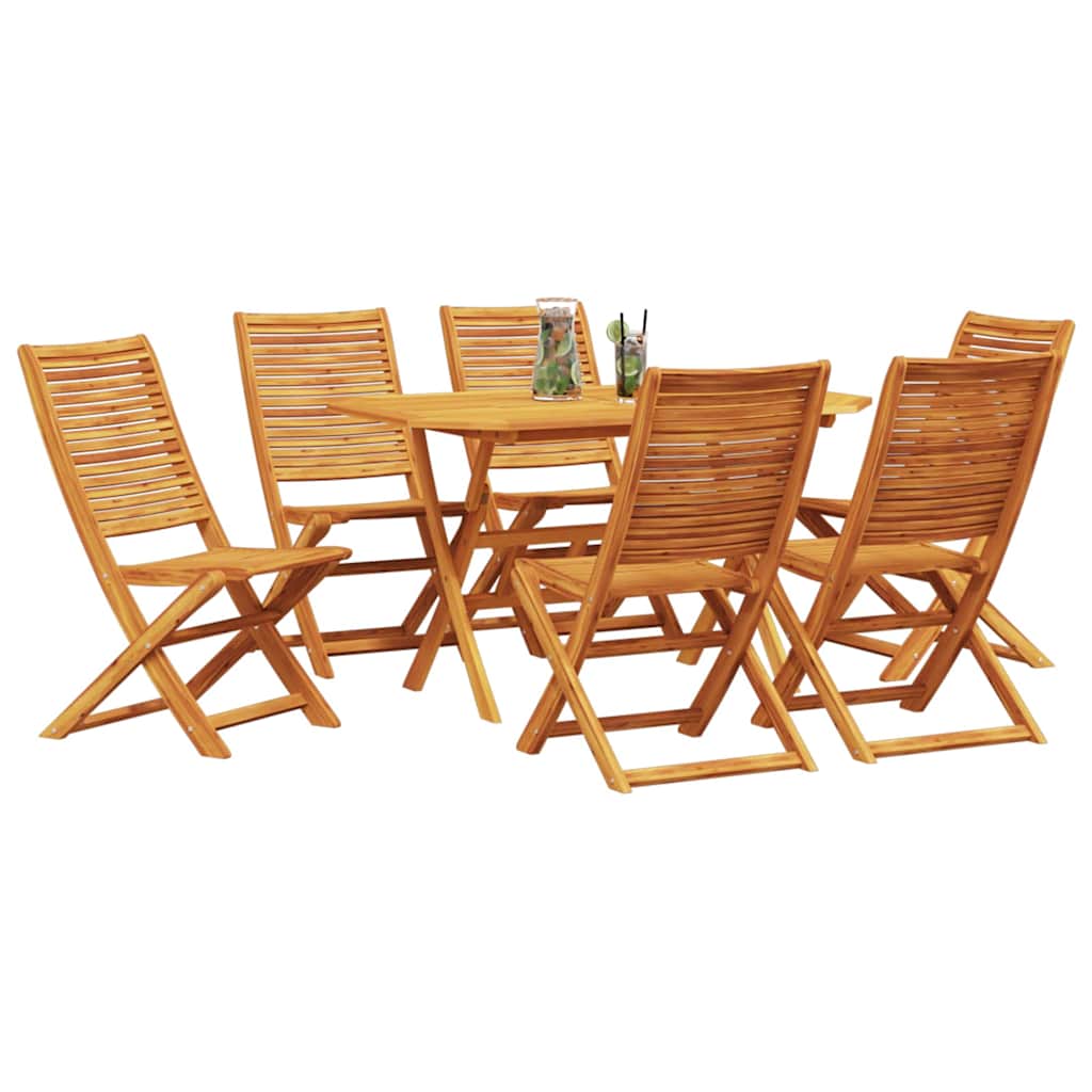 vidaXL Garden Dining Set 7 pcs Brown Solid Acacia Wood 3