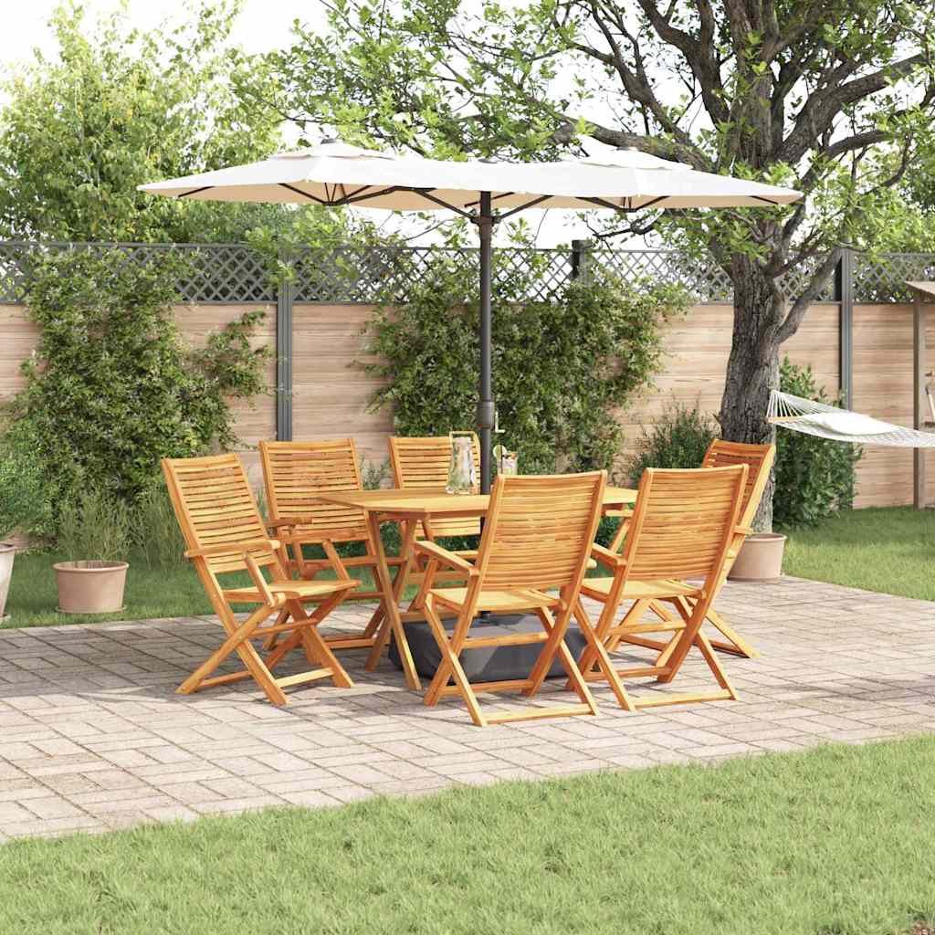 vidaXL Garden Dining Set 7 pcs Brown Solid Acacia Wood 1