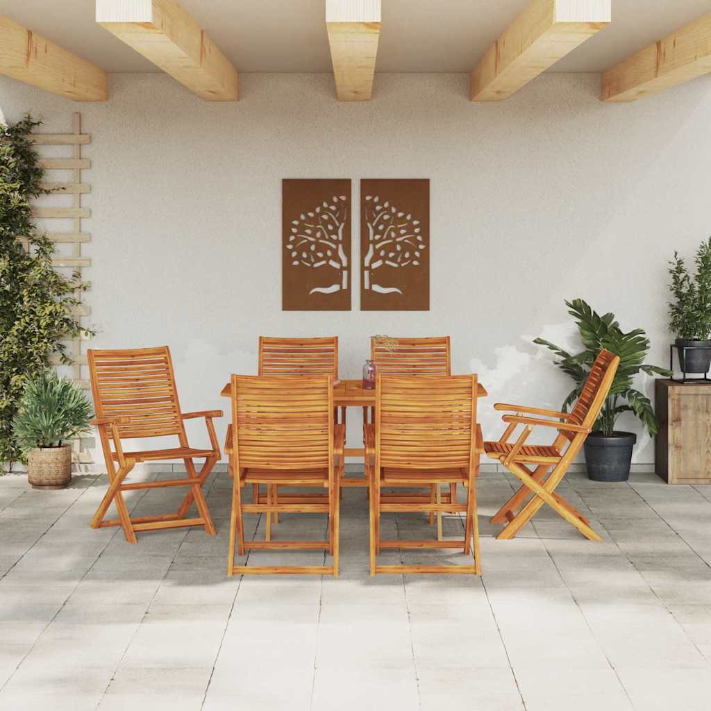 vidaXL Garden Dining Set 7 pcs Brown Solid Acacia Wood 4