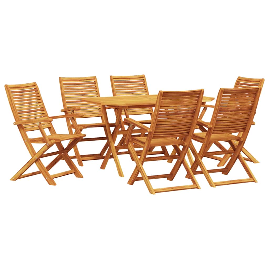 vidaXL Garden Dining Set 7 pcs Brown Solid Acacia Wood 2