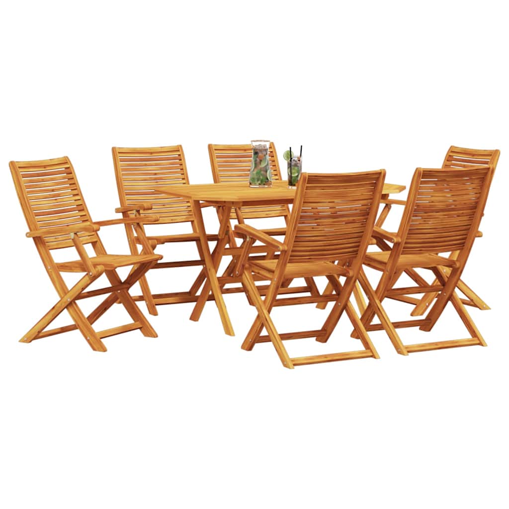 vidaXL Garden Dining Set 7 pcs Brown Solid Acacia Wood 3