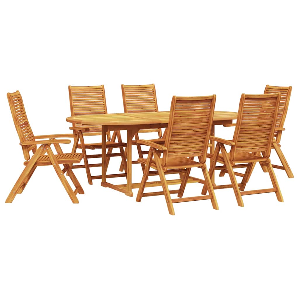 vidaXL Garden Dining Set 7 pcs Brown Solid Acacia Wood 2