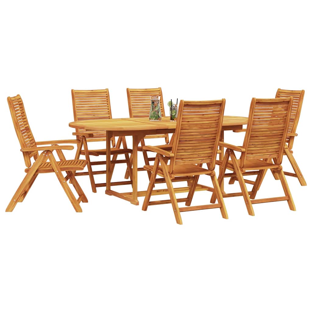 vidaXL Garden Dining Set 7 pcs Brown Solid Acacia Wood 3