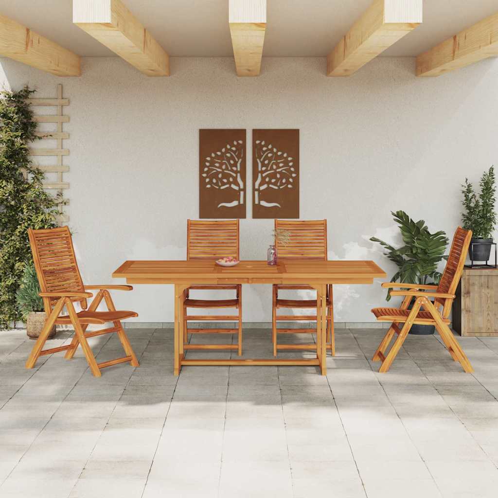 vidaXL Garden Dining Set 5 pcs Brown Solid Acacia Wood 4