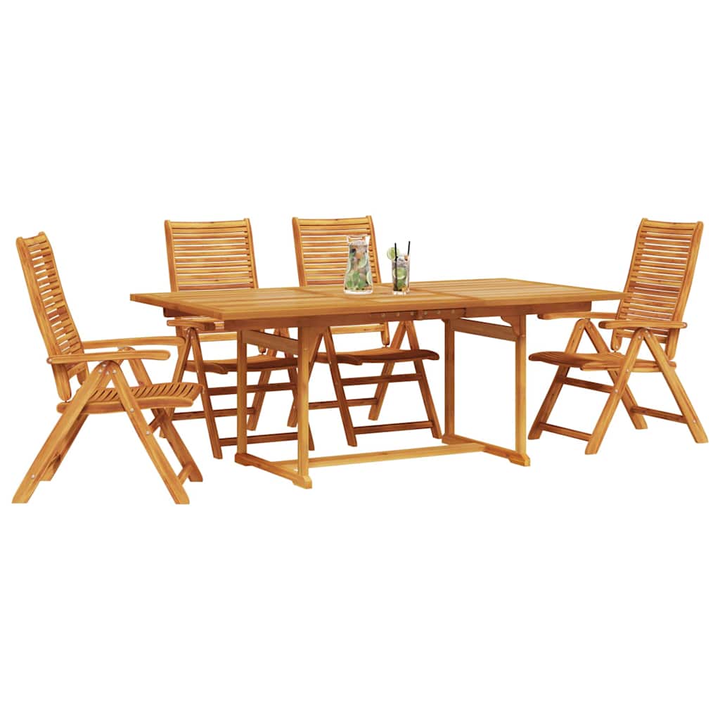 vidaXL Garden Dining Set 5 pcs Brown Solid Acacia Wood 3