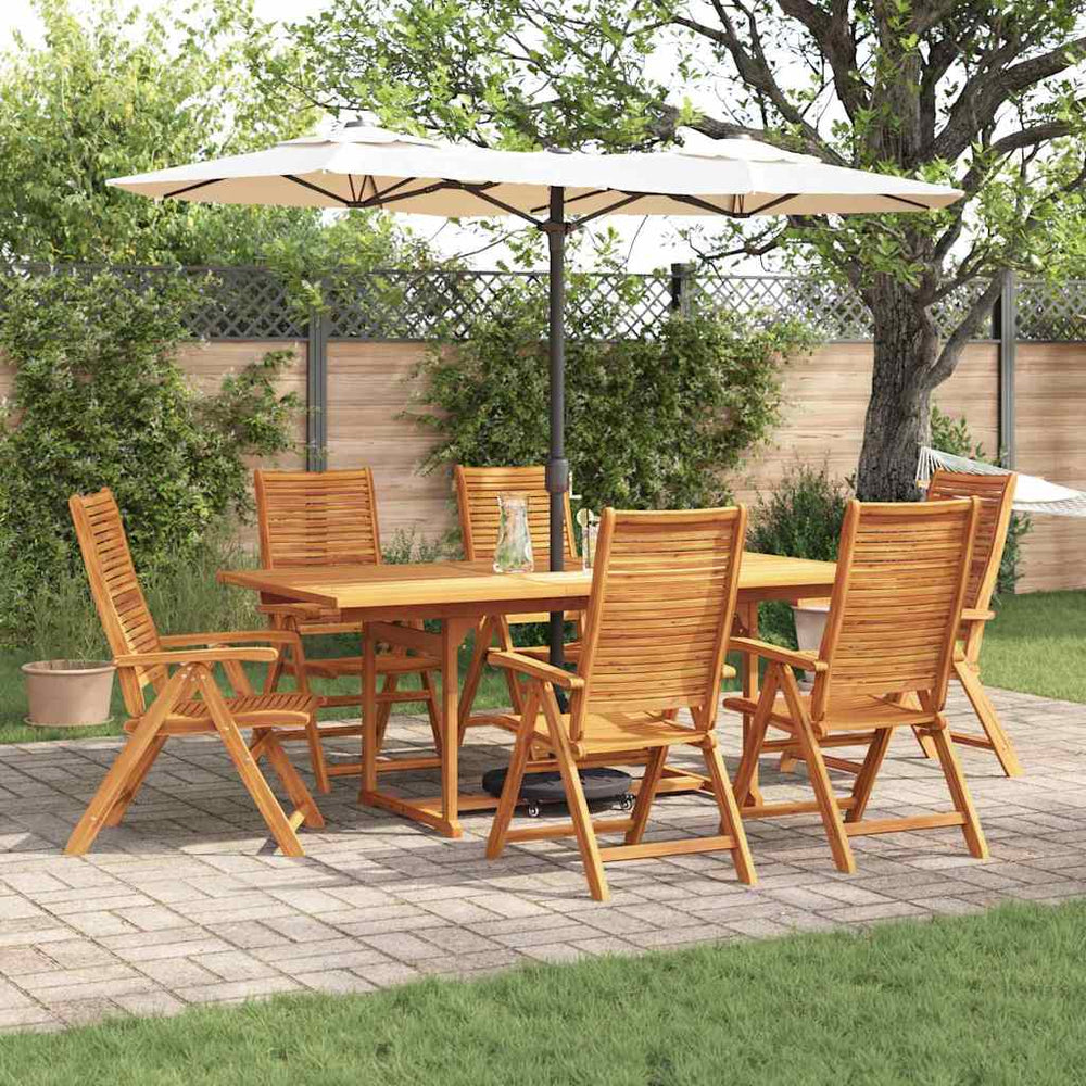 vidaXL Garden Dining Set 7 pcs Brown Solid Acacia Wood