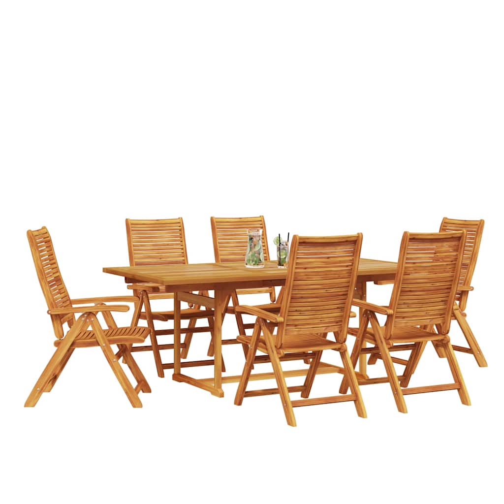 vidaXL Garden Dining Set 7 pcs Brown Solid Acacia Wood 3