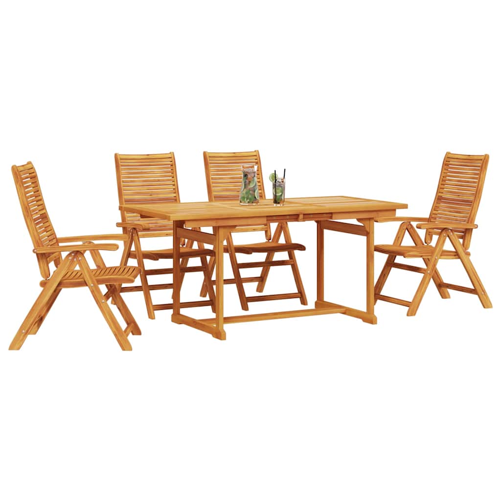 vidaXL Garden Dining Set 5 pcs Brown Solid Acacia Wood 3