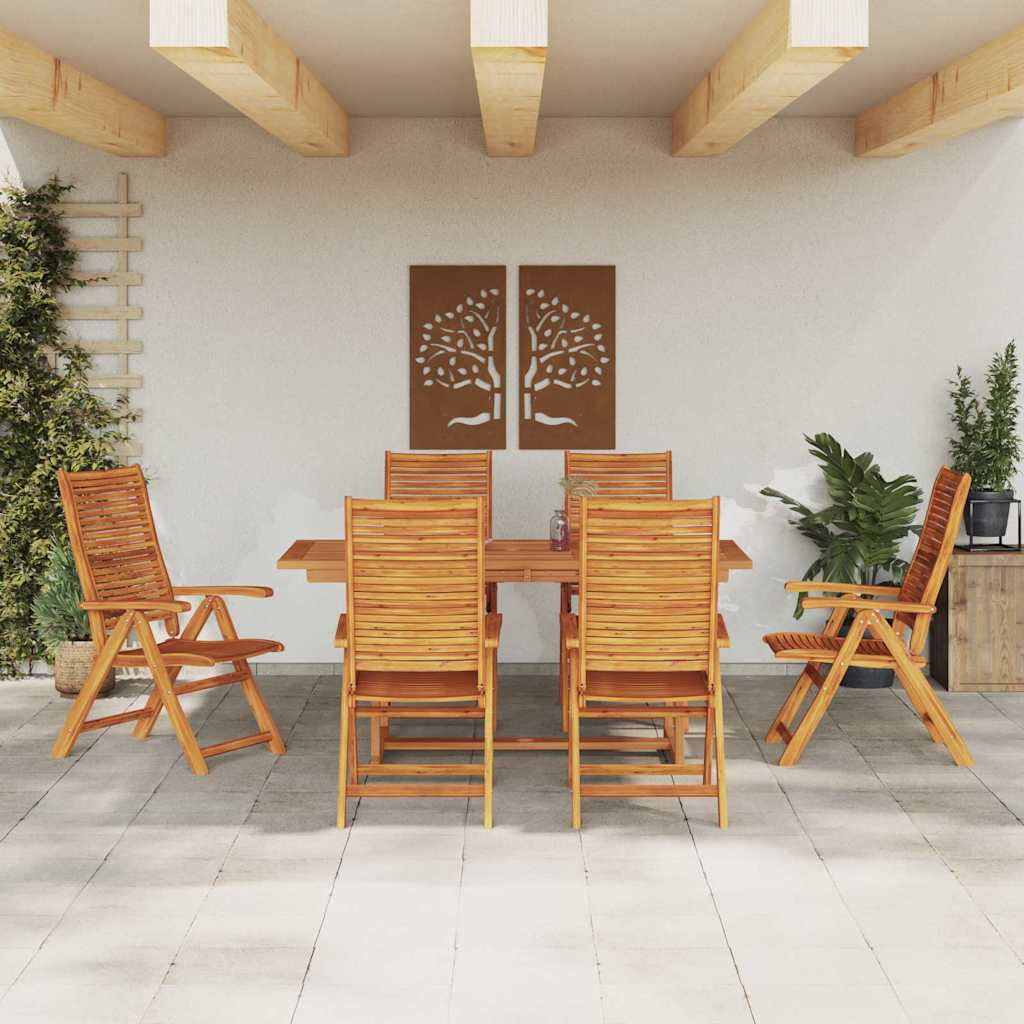 vidaXL Garden Dining Set 7 pcs Brown Solid Acacia Wood 4