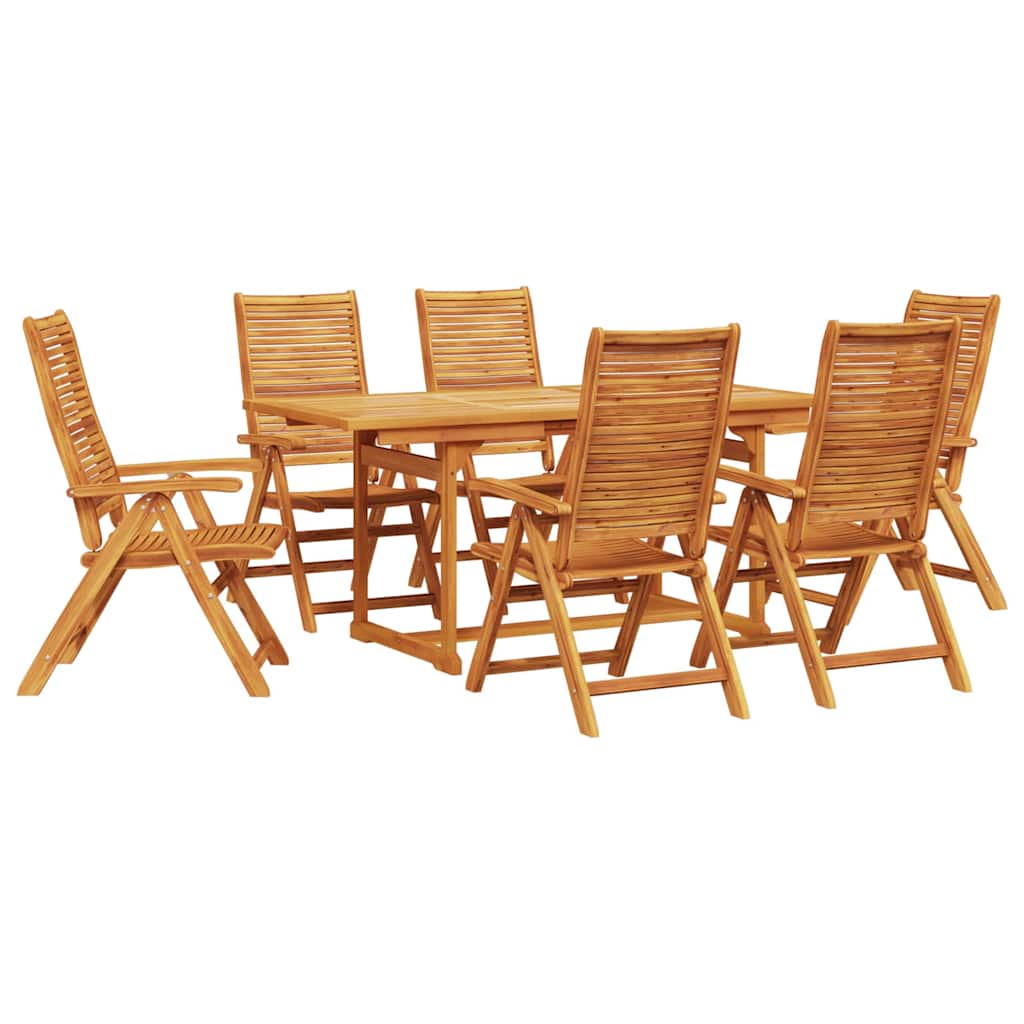 vidaXL Garden Dining Set 7 pcs Brown Solid Acacia Wood 2