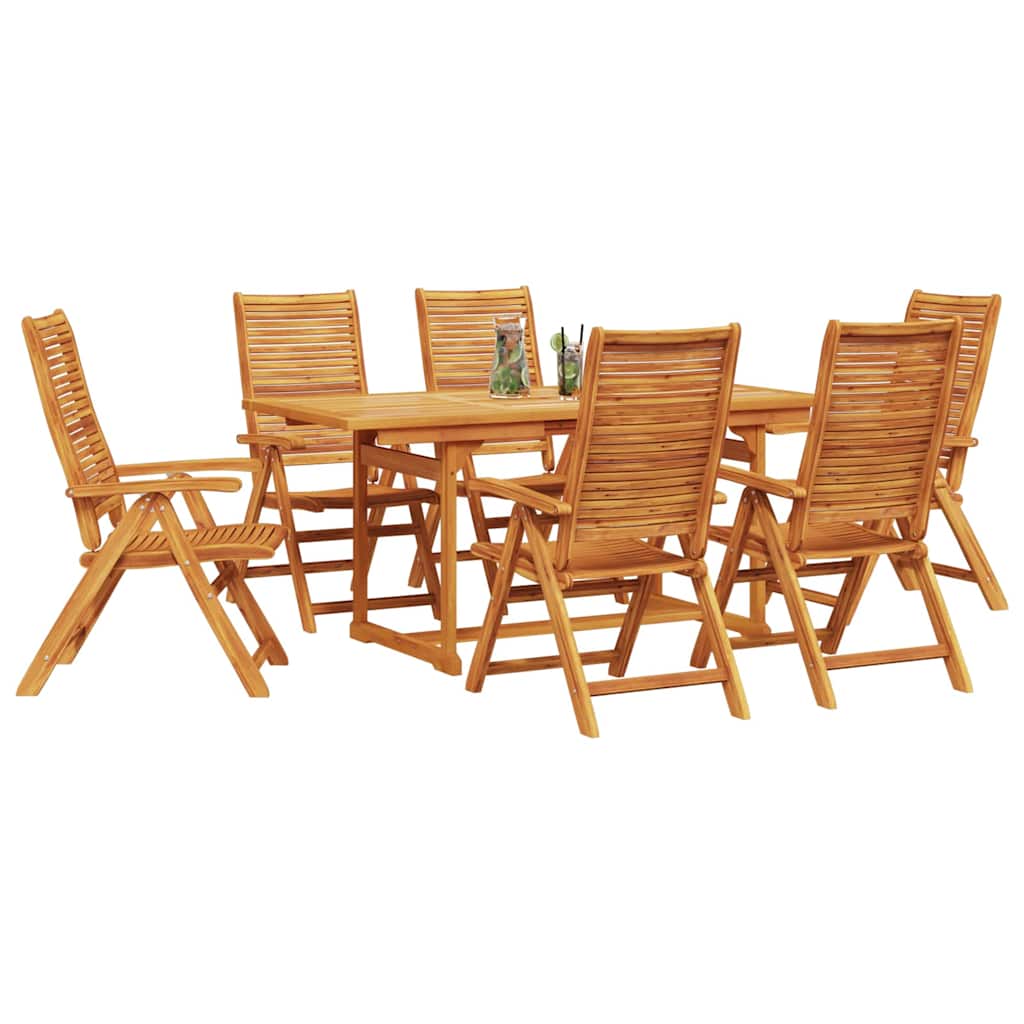 vidaXL Garden Dining Set 7 pcs Brown Solid Acacia Wood 3