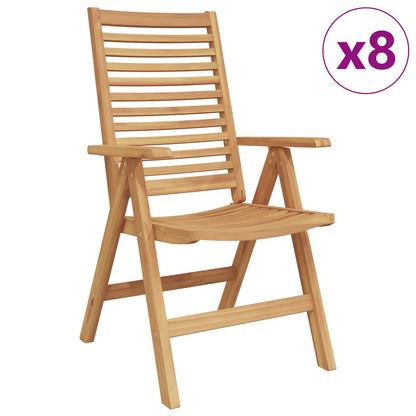 vidaXL Chair 8 pcs Brown Solid Teak Wood Convertible 2
