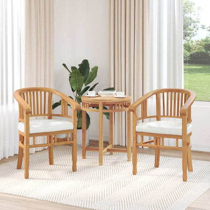 vidaXL Chair 2 pcs Brown Solid Teak Wood 3