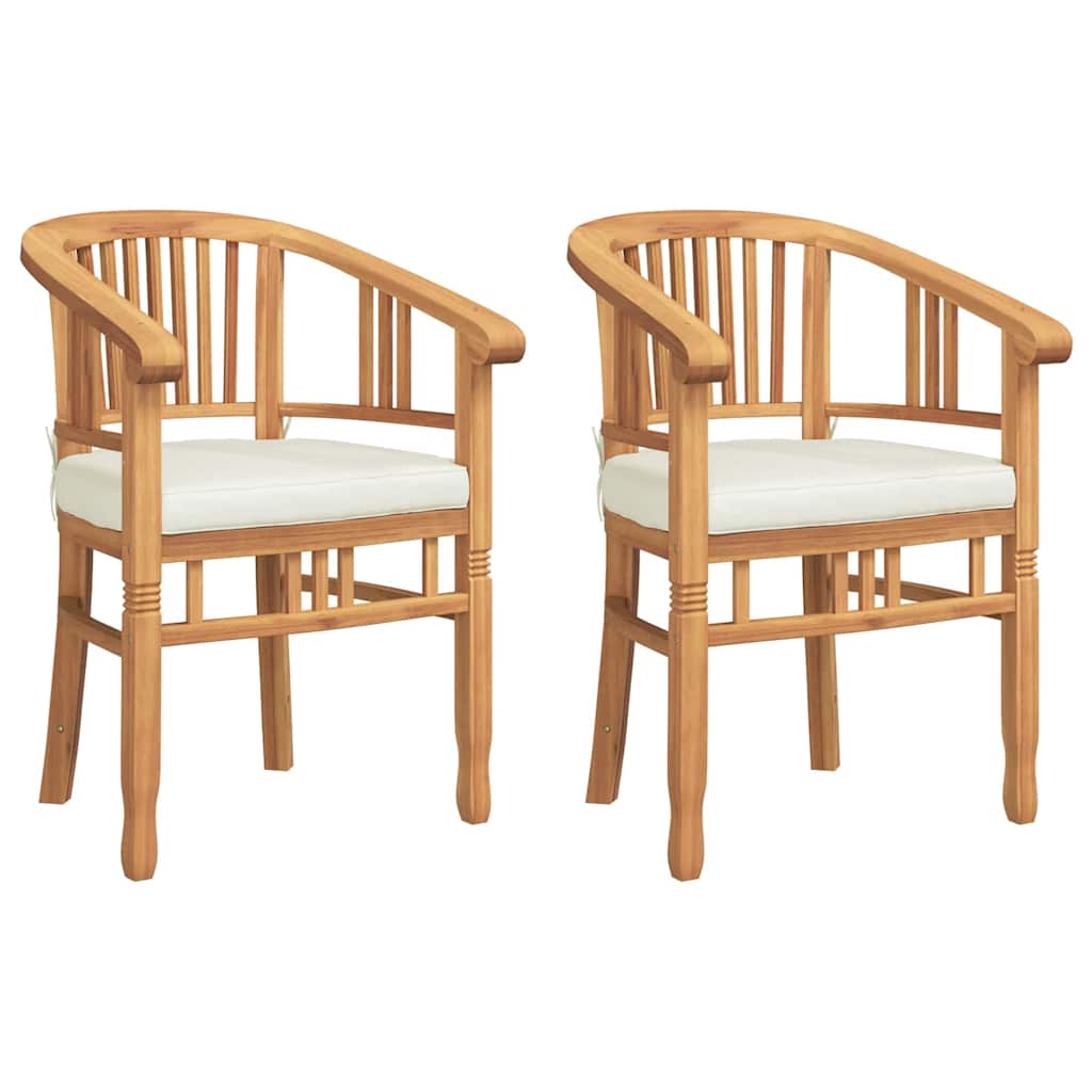 vidaXL Chair 2 pcs Brown Solid Teak Wood 2