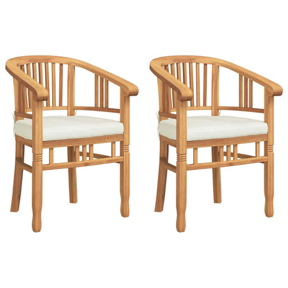 vidaXL Chair 2 pcs Brown Solid Teak Wood 2