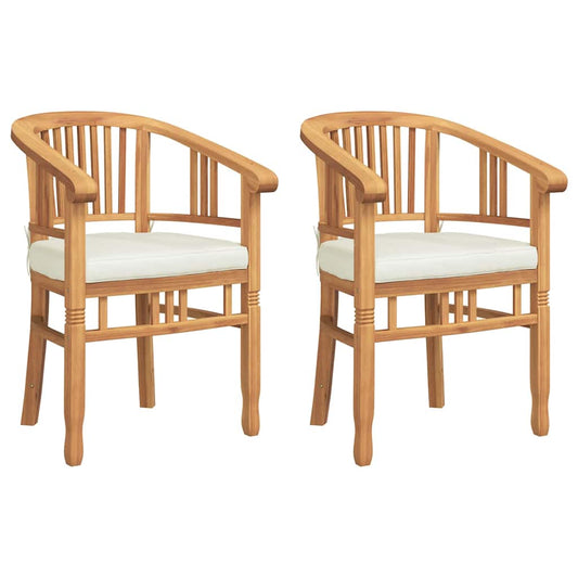 vidaXL Chair 2 pcs Brown Solid Teak Wood 2
