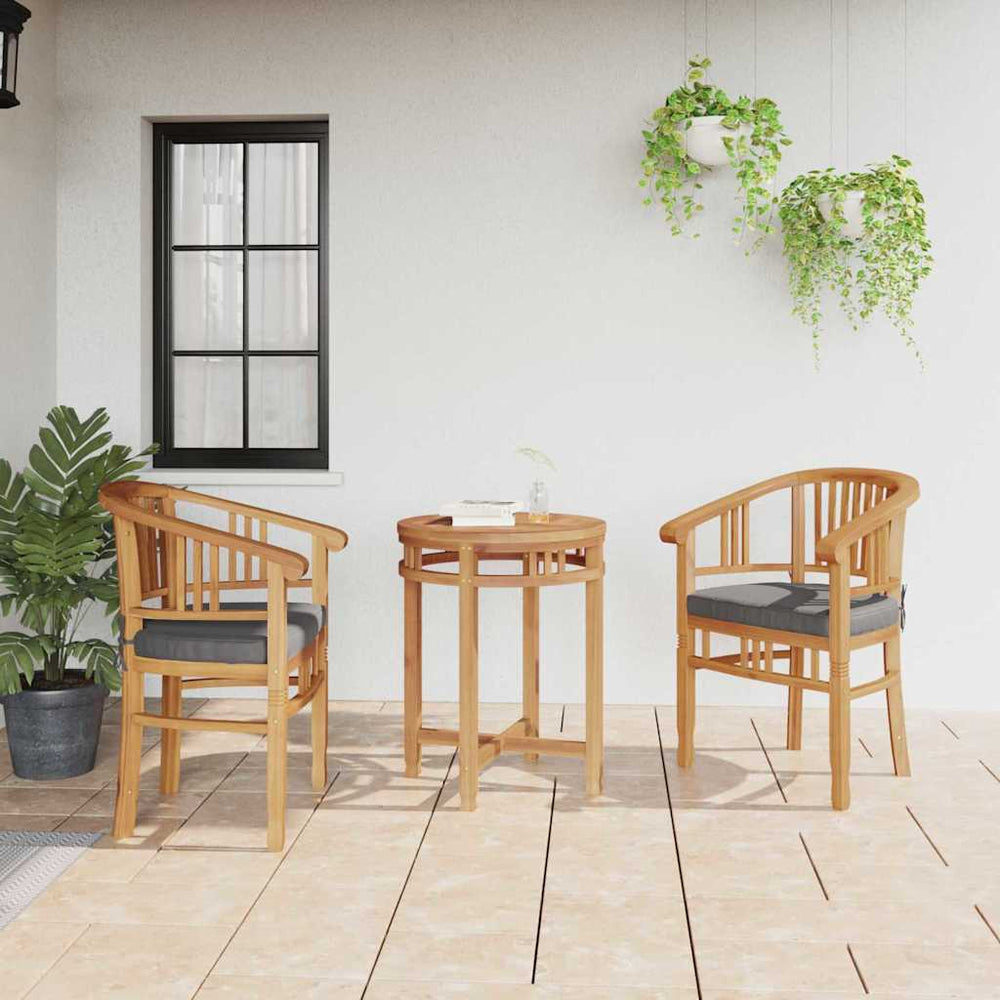 vidaXL Chair 2 pcs Brown Solid Teak Wood