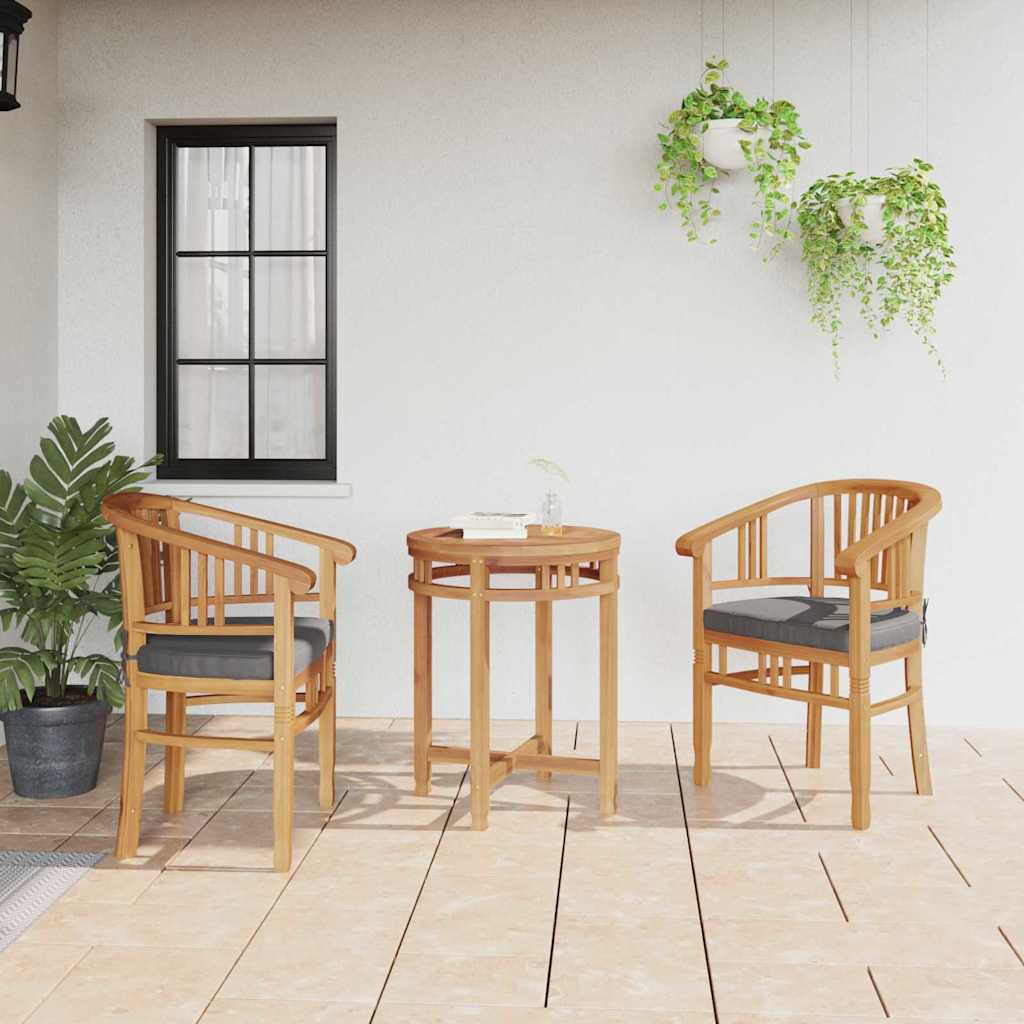 vidaXL Chair 2 pcs Brown Solid Teak Wood 1