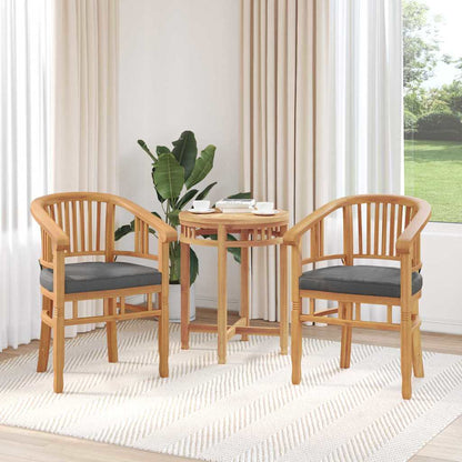 vidaXL Chair 2 pcs Brown Solid Teak Wood 3