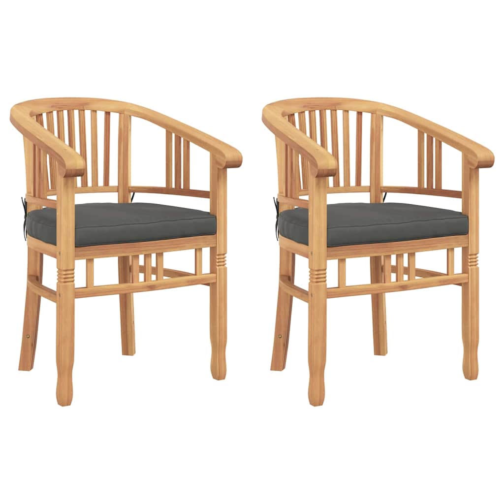 vidaXL Chair 2 pcs Brown Solid Teak Wood 2