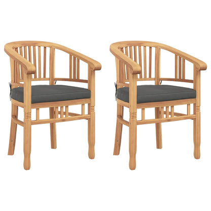 vidaXL Chair 2 pcs Brown Solid Teak Wood 2