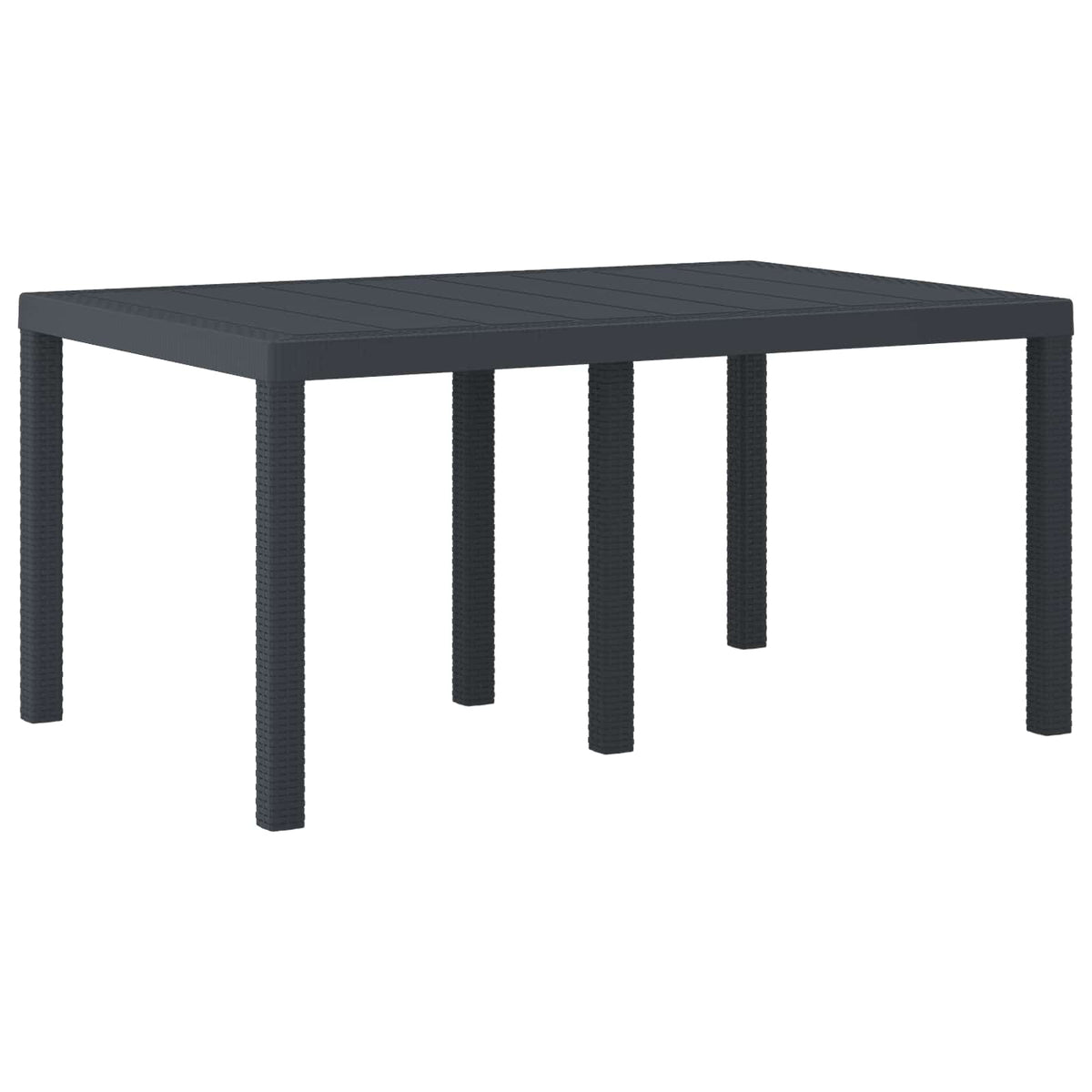 Garden Table 250 x 100 x 73 cm Poly Rattan Anthracite 1.5 m