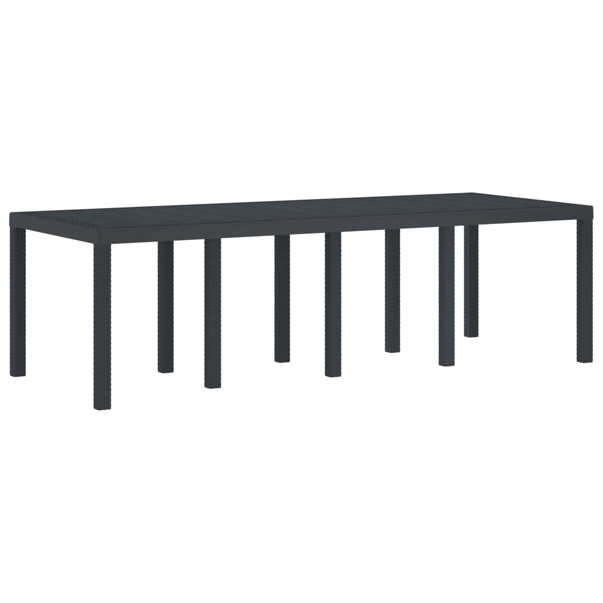 Garden Table 250 x 100 x 73 cm Poly Rattan Anthracite 2.5 m