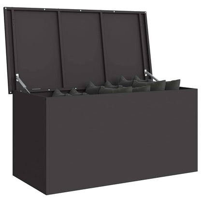 Garden Storage Cushion Box Galvanised Steel 100 x 50.5 x 50 cm Black