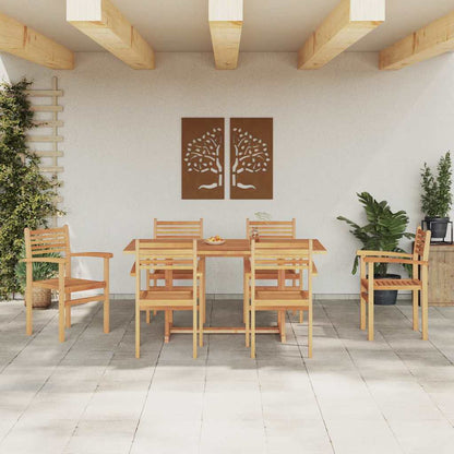 vidaXL Chair 6 pcs Brown Solid Teak Wood 3