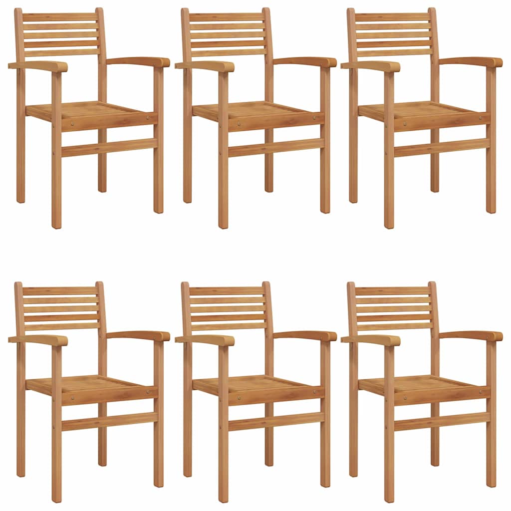 vidaXL Chair 6 pcs Brown Solid Teak Wood 2