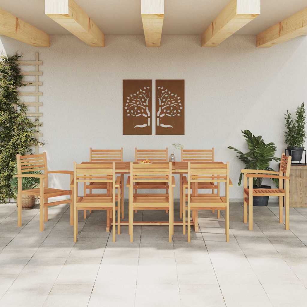 vidaXL Chair 8 pcs Brown Solid Teak Wood 4