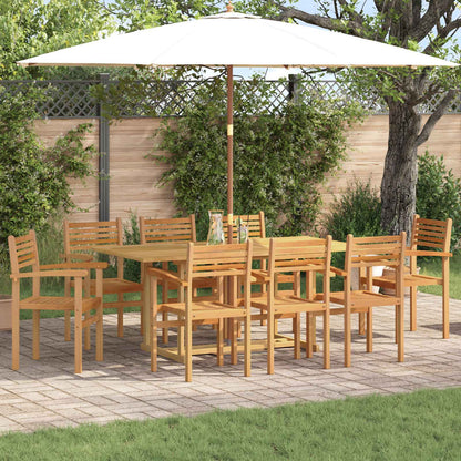 vidaXL Garden Dining Set 9 pcs Brown Solid Teak Wood 1