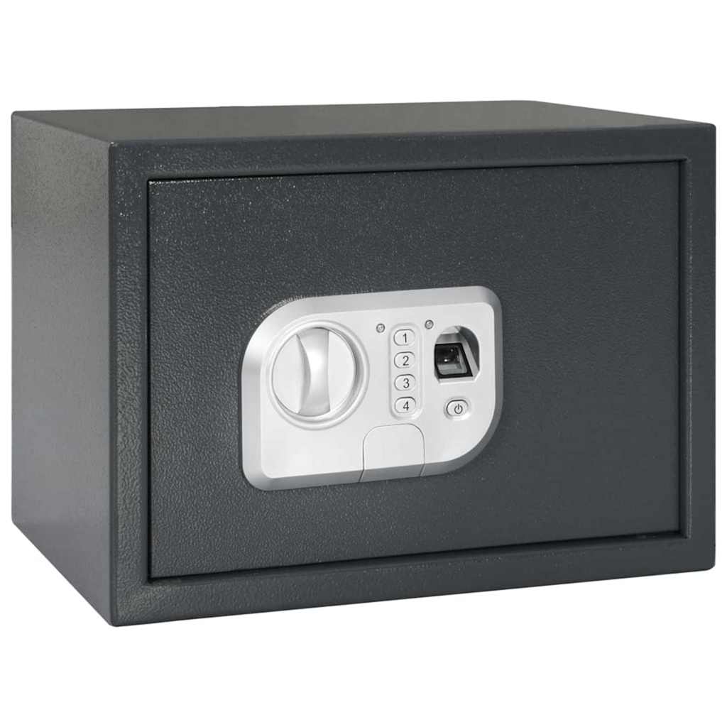 Digital Safe with Fingerprint Dark Grey 25 cm 25 cm 35 cm