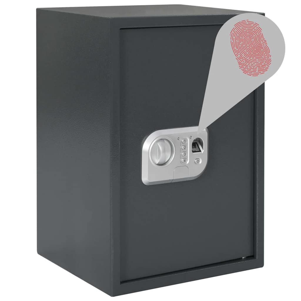 Digital Safe with Fingerprint Dark Grey 31 cm 50 cm 35 cm