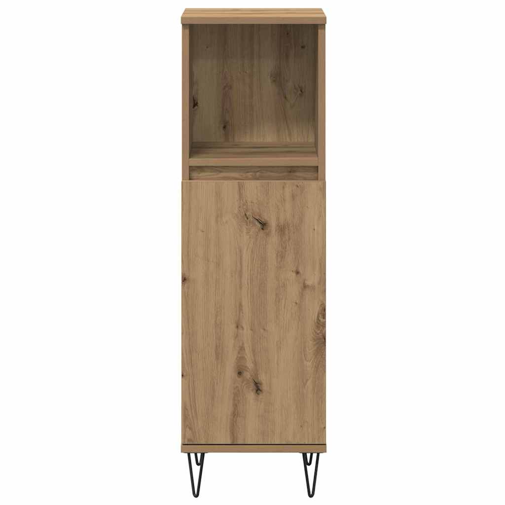 3 Piece Bathroom Furniture Set Engineered Wood Artisan oak