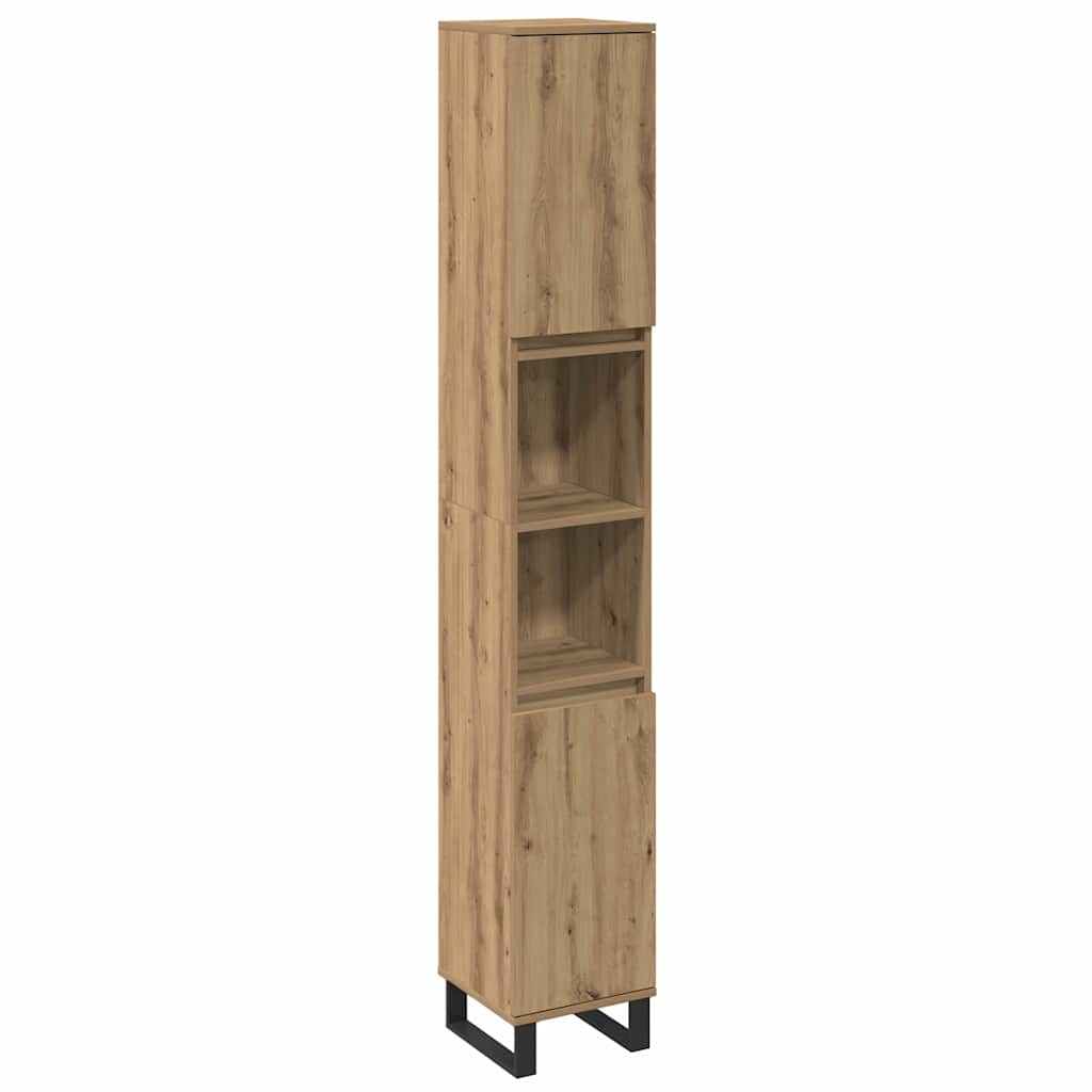 3 Piece Bathroom Furniture Set Engineered Wood Artisan oak