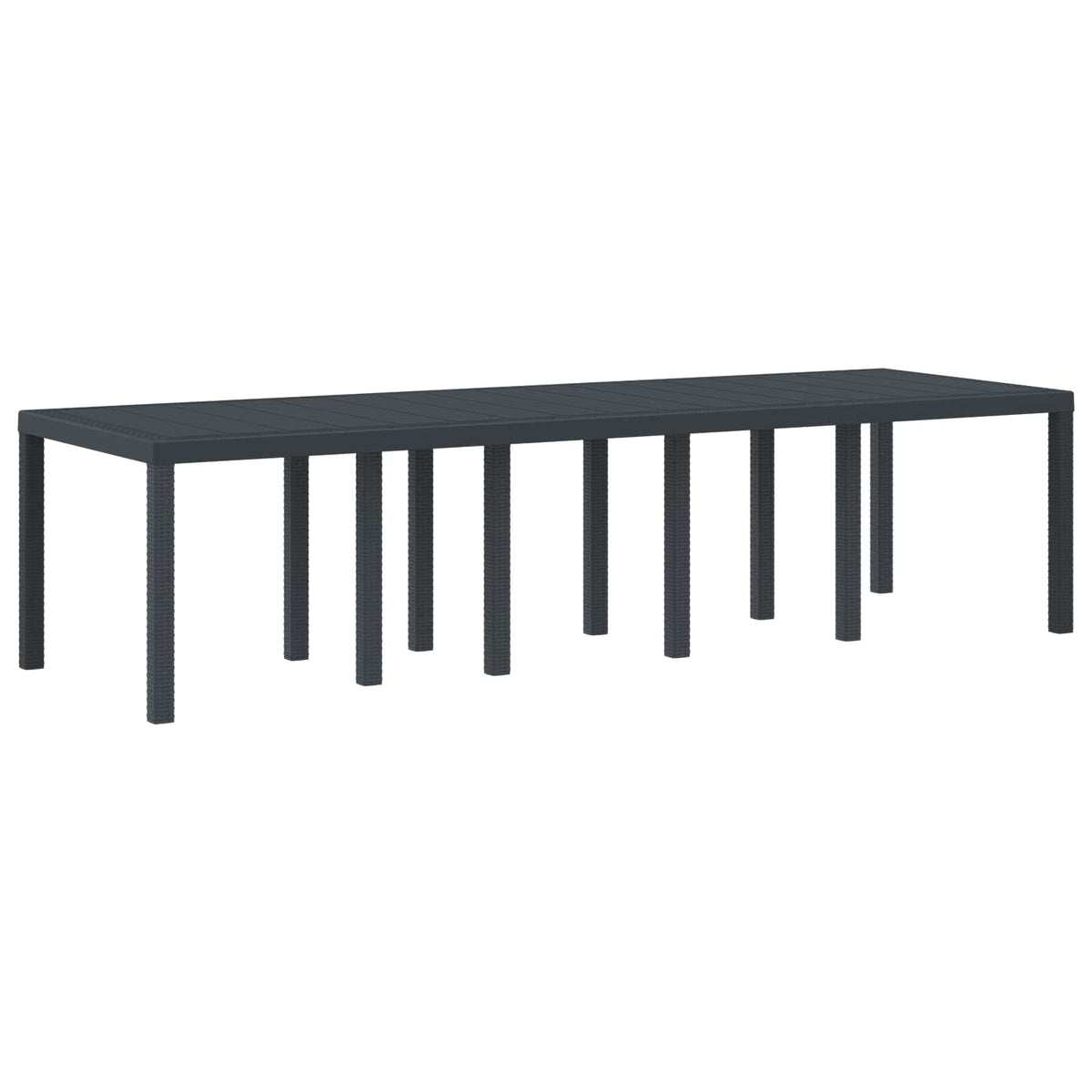 Garden Table 250 x 100 x 73 cm Poly Rattan Anthracite 3 m (1.5 +1.5 m)